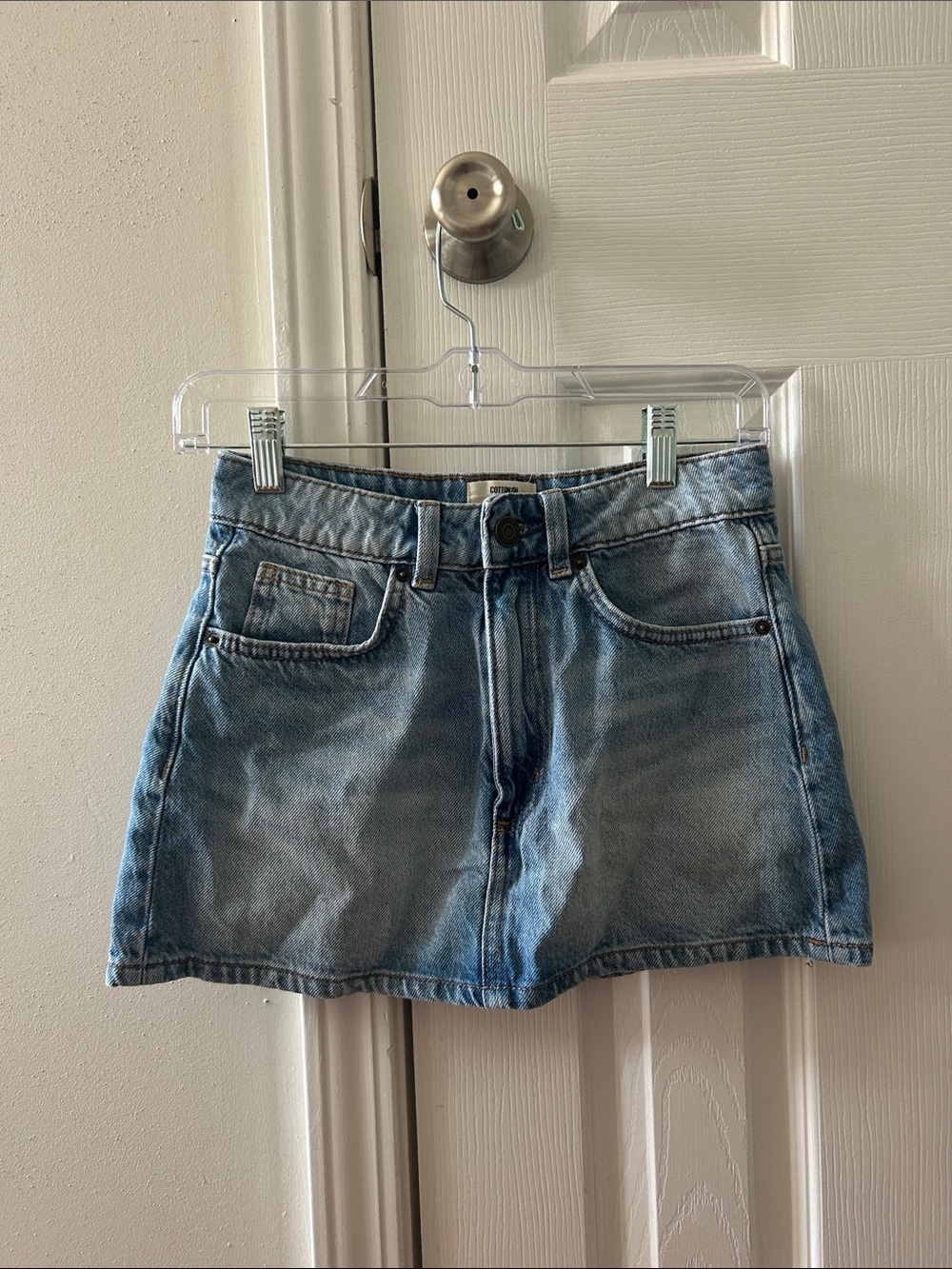 Cotton On Light Blue Denim Mini Skirt